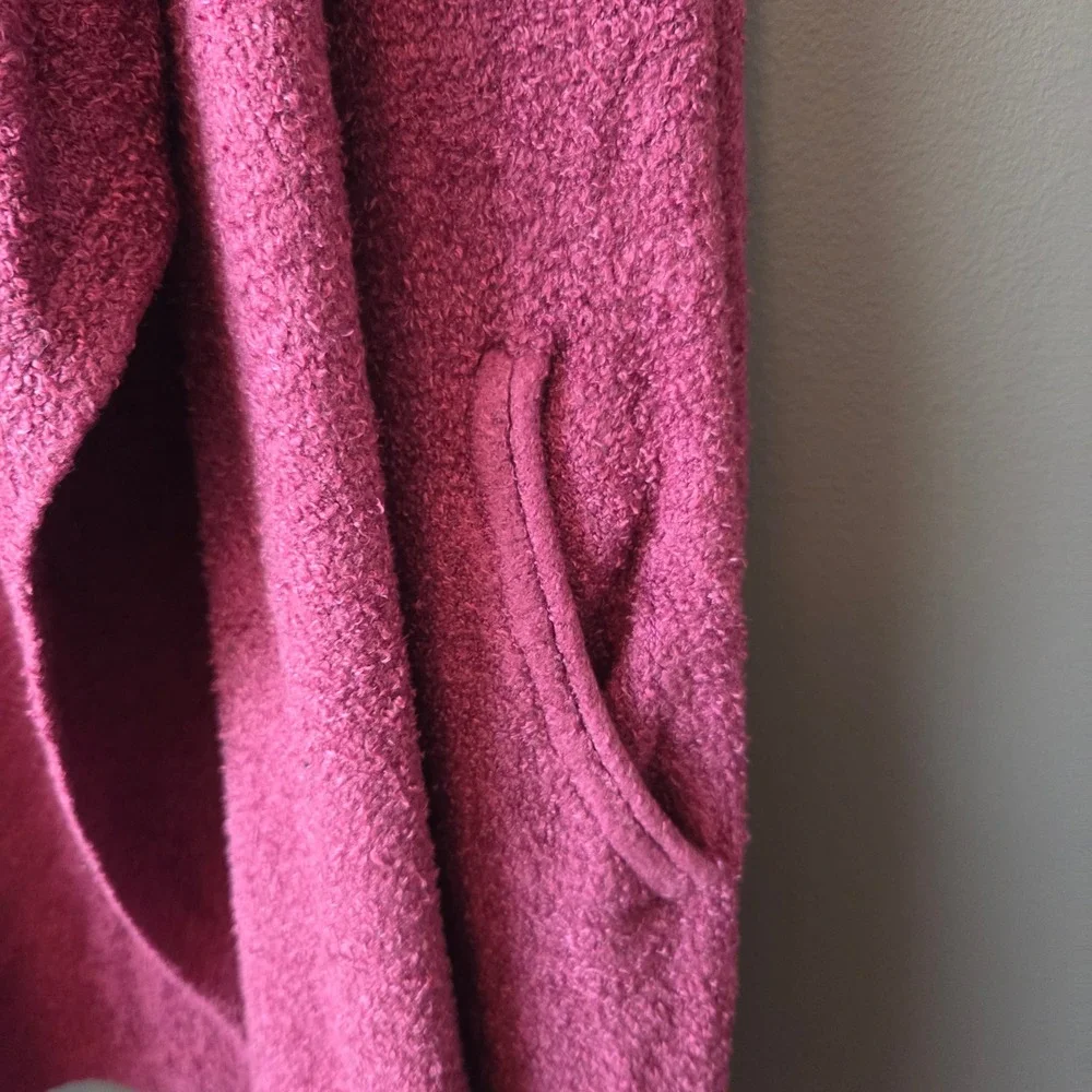 Barefoot Dreams CozyChic Lite Cardigan Duster Burgundy Size S/M Cozy Fall Winter - Picture 5 of 8